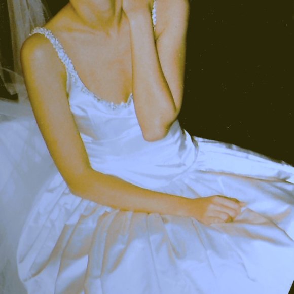 Lazaro Satin Bridal Gown & Tiara Embellished with Swarovski crystals - Picture 11 of 13